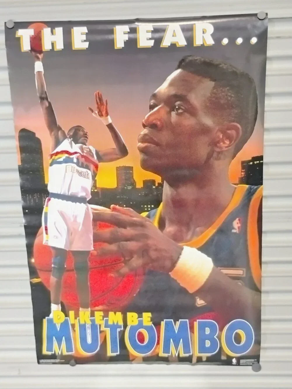 Dikembe Mutombo THE FEAR Denver Nuggets NBA Rare VTG 92 Costacos Poster 23x35